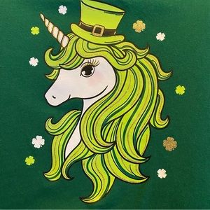 St. Patrick’s Day Unicorn T-shirt Girls Size Large (10-12)
